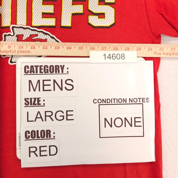 NFL Kansas City Chiefs Crew Neck Graphic Football T-Shirt Mens Size Large L Red - Picture 7 of 9
